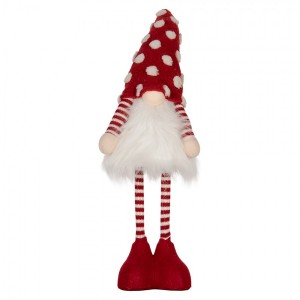 Vánoční dekorace svítící skřítek s puntíkatou čepicí Gnome LED - 8*12*56 cm