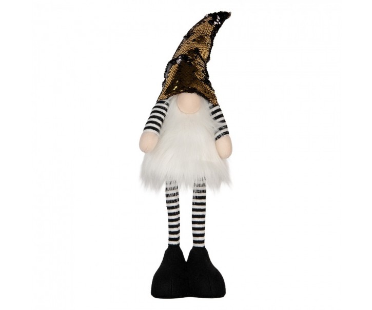 Christmas Decoration With LED Lighting Gnome 8x12x56 Cm Gold Colored Synthetic - 8.0 cm Clayre & Eef