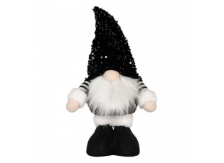 Christmas Decoration With LED Lighting Gnome 10x15x38 Cm Black Synthetic - 10.0 cm