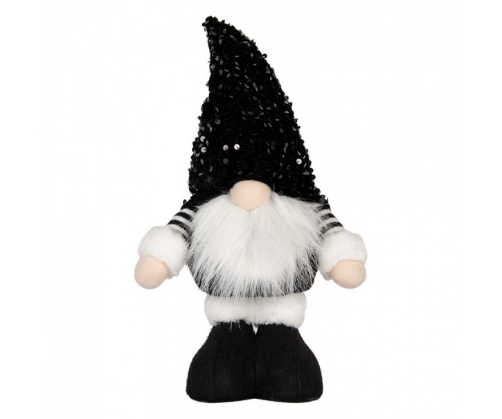 Christmas Decoration With LED Lighting Gnome 10x15x38 Cm Black Synthetic - 10.0 cm Clayre & Eef