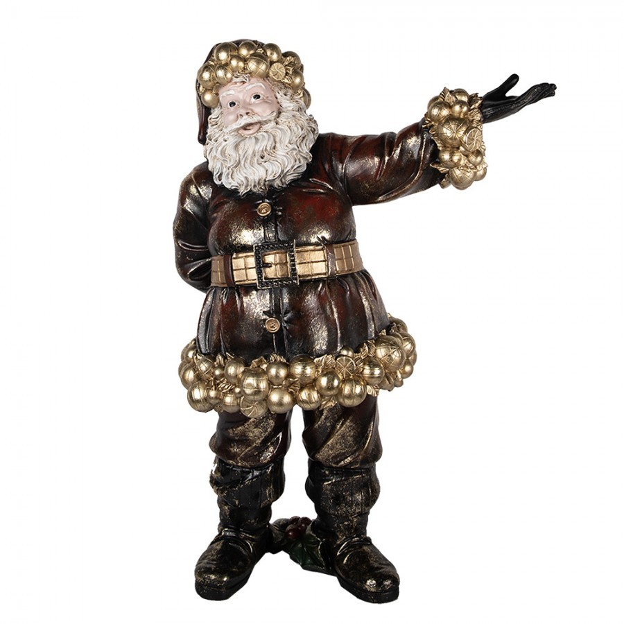 Christmas Decoration Figurine Santa Claus 58x33x76 Cm Red Gold Colored Plastic - 58.0 cm
