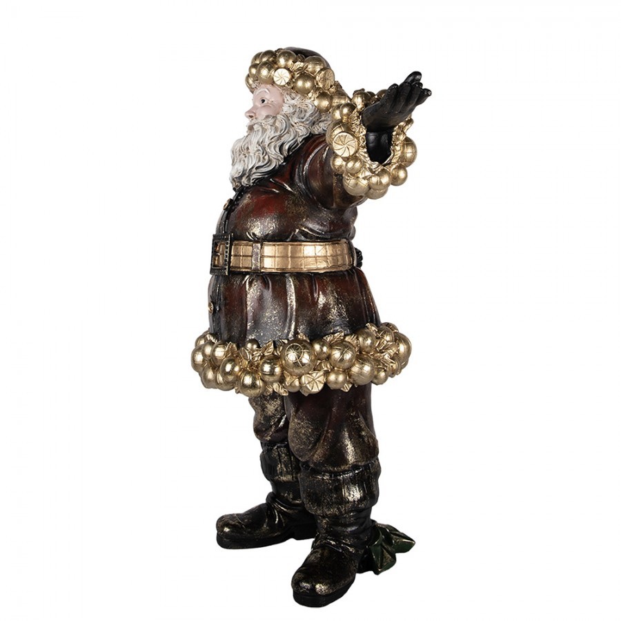 Christmas Decoration Figurine Santa Claus 58x33x76 Cm Red Gold Colored Plastic - 58.0 cm