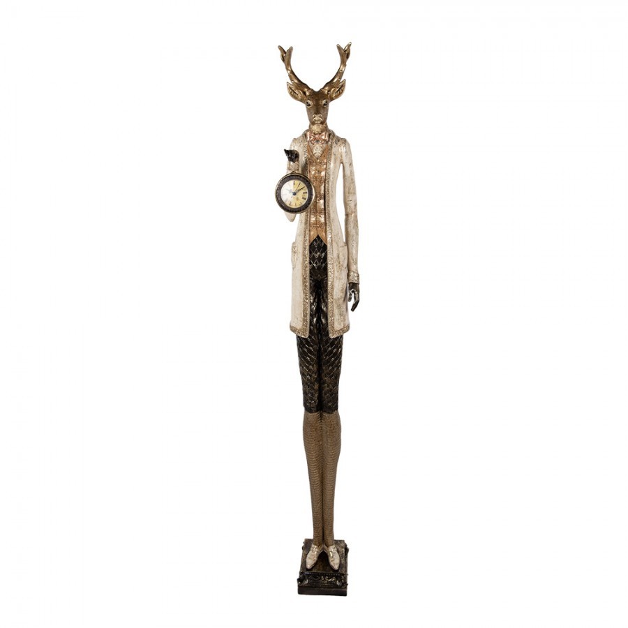 Veliký jelen Deer v životní velikosti s hodinami - 27*21*160 cm