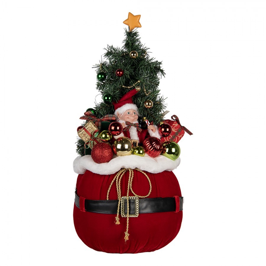 Christmas Decoration With LED Lighting Christmas Tree ? 30x70 Cm Red Synthetic - Christmas