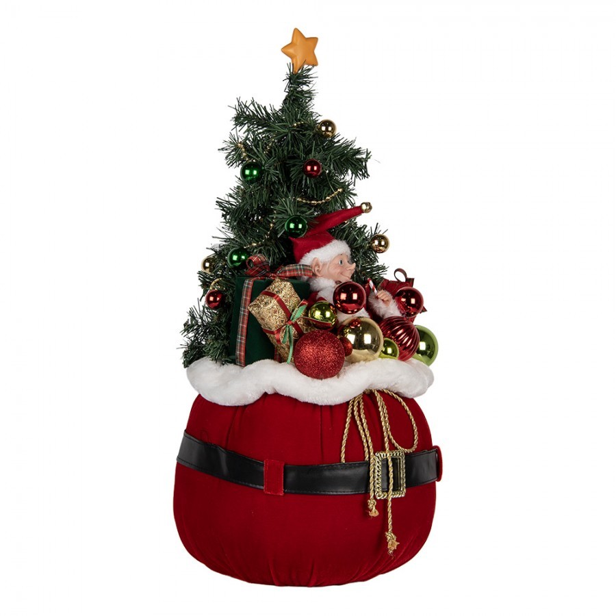 Christmas Decoration With LED Lighting Christmas Tree ? 30x70 Cm Red Synthetic - Christmas
