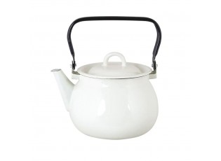 Bílá varná smaltovaná konvice Emil´s Enamel Offwhite - Ø 19 * 16,5 cm / 2,5L