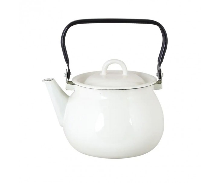 Bílá varná smaltovaná konvice Emil´s Enamel Offwhite - Ø 19 * 16,5 cm / 2,5L Strömshaga