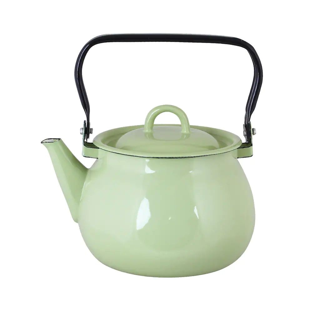 Zelená varná smaltovaná konvice Emil´s Enamel Green - Ø 19 * 16,5 cm / 2,5L