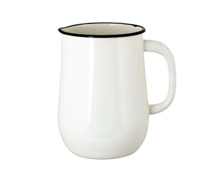 Bílý smaltovaný džbán Emil´s Enamel Offwhite - Ø 14,5*20 cm / 2,5L Strömshaga