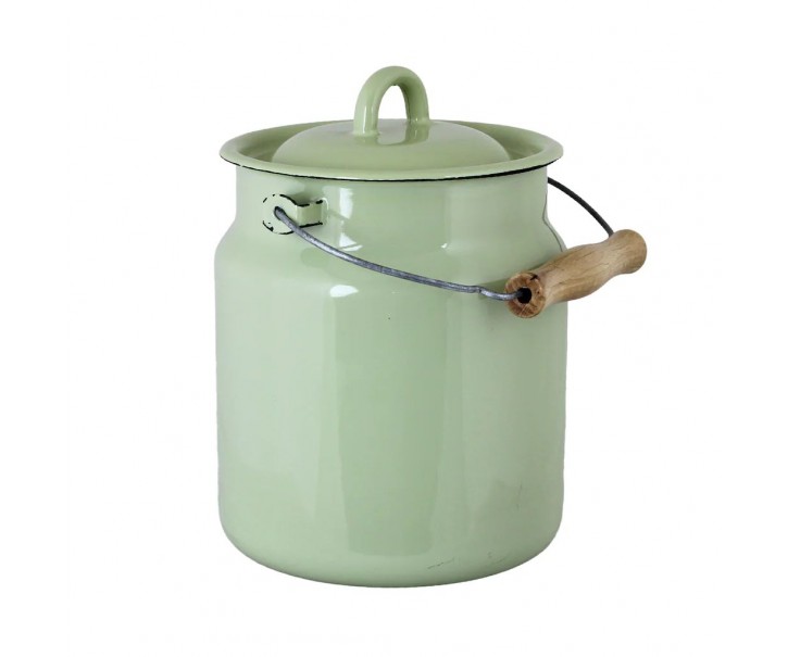 Zelená smaltovaná konvice na mléko Emil´s Enamel Green - Ø 16*22 cm / 3 L Strömshaga