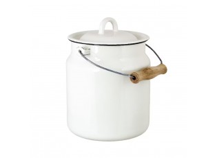 Bílá smaltovaná konvice na mléko Emil´s Enamel Offwhite - Ø 16*22 cm / 3L