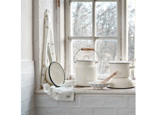Bílá smaltovaná konvice na mléko Emil´s Enamel Offwhite - Ø 16*22 cm / 3L
