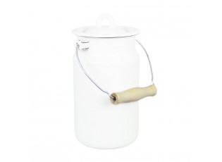 Bílá smaltovaná konvice na mléko Emil´s Enamel Offwhite - Ø 14,5*20 cm / 2L