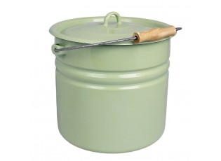 Zelený smaltovaný kbelík s víkem Emil´s Enamel Green - Ø 28*27 cm / 12L