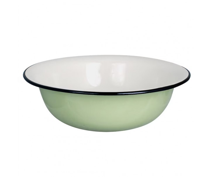 Zelená smaltovaná mísa umyvadlo Emil´s Enamel Green - Ø 40*13 cm / 9L Strömshaga