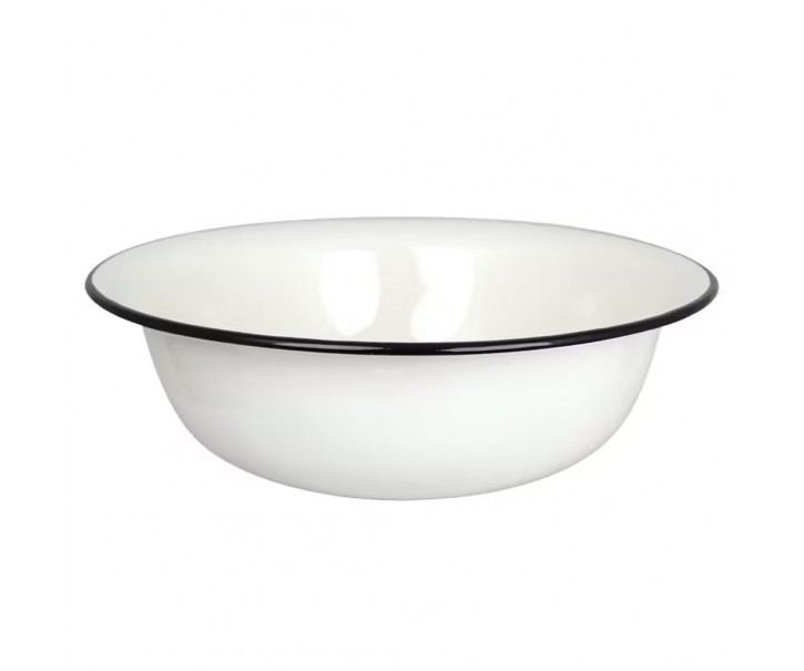 Bílá smaltovaná mísa umyvadlo Emil´s Enamel Offwhite - Ø 40*13 cm / 9L Strömshaga
