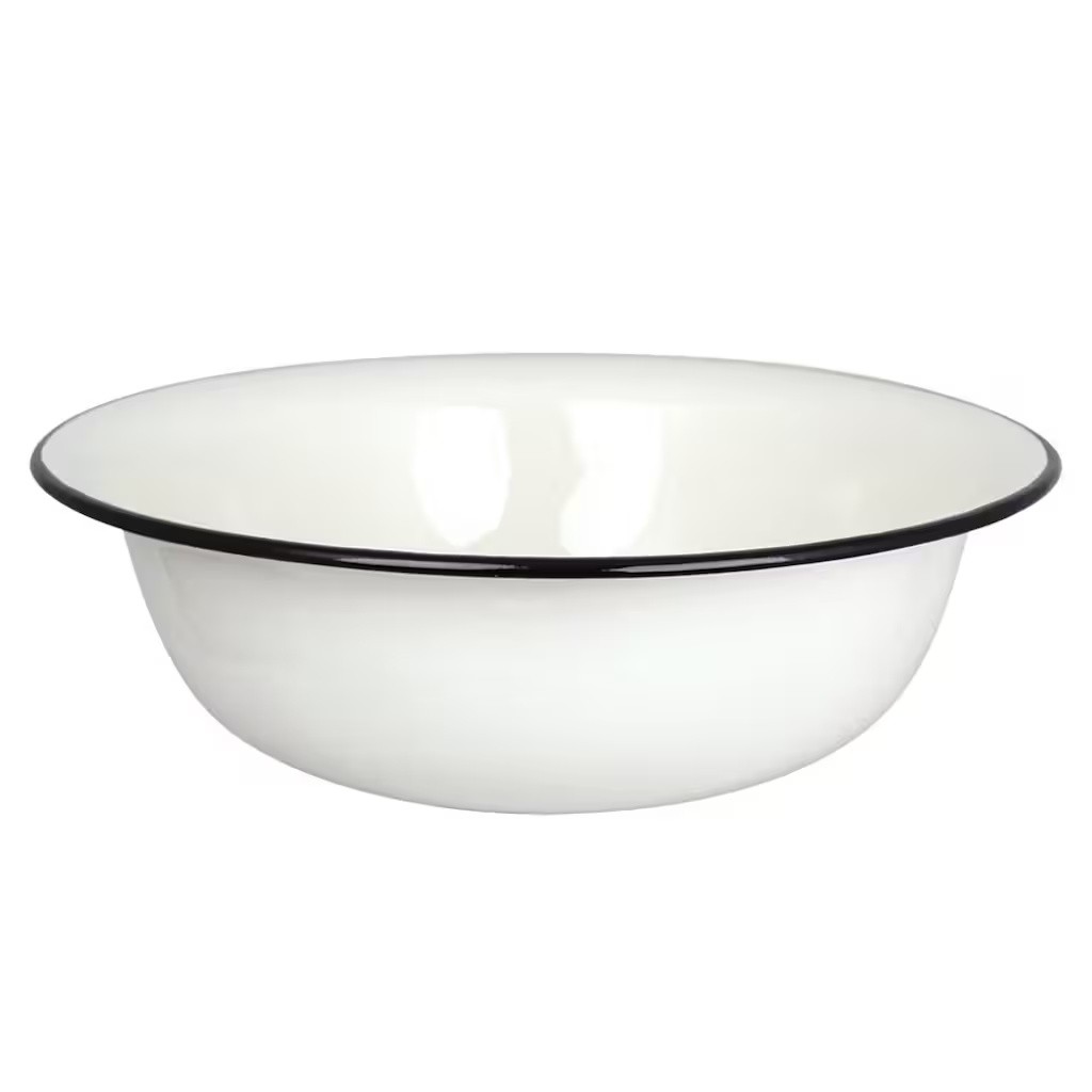 Bílá smaltovaná mísa umyvadlo Emil´s Enamel Offwhite - Ø 40*13 cm / 9L Strömshaga