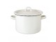 Bílý smaltovaný hrnec s víkem Emil´s Enamel Offwhite - Ø 18*17cm / 3L Strömshaga