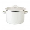 Bílý smaltovaný hrnec s víkem Emil´s Enamel Offwhite - Ø 18*17cm / 3L