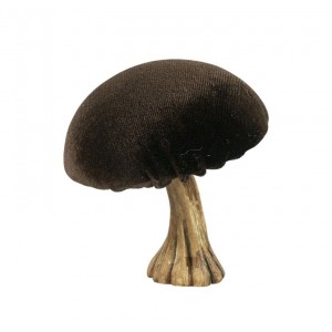 Sametová dekorace hnědá houba Mushroom - 10*10*10cm