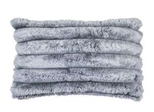 Šedý plyšový měkoučký žebrovaný polštář Soft Rabbi - 30*15*50cm 