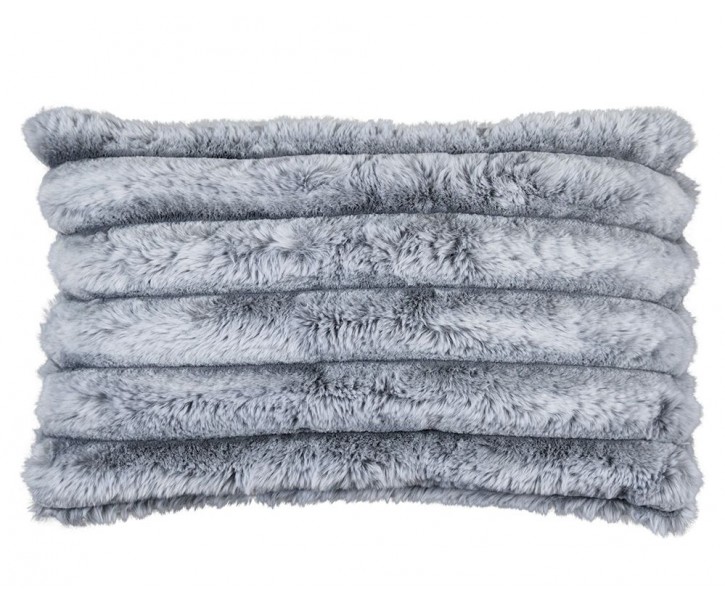 Šedý plyšový měkoučký žebrovaný polštář Soft Rabbi - 30*15*50cm Mars & More 