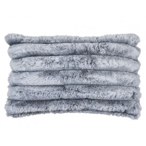 Šedý plyšový měkoučký žebrovaný polštář Soft Rabbi - 30*15*50cm 