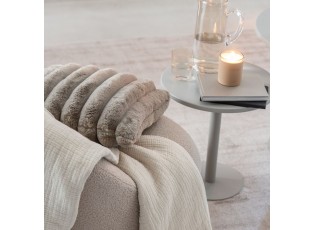 Taupe plyšový měkoučký žebrovaný polštář Soft Gio - 45*45 cm 