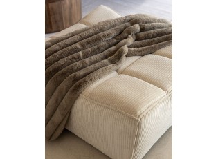 Taupe plyšový měkoučký žebrovaný pléd Soft Gio - 130*180 cm 