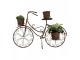 Hnědý antik kovový držák na květiny kolo s květináčky Bicycle - 107*35*70 cm Clayre & Eef