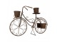 Hnědý antik kovový držák na květiny kolo s květináčky Bicycle - 107*35*70 cm Clayre & Eef