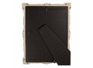 Modrý pastelový fotorámeček s béžovým zdobením - 18*3*23 cm / 13*18 cm