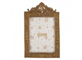 Zlatý antik fotorámeček s květy a ornamenty - 17*2*26 cm / 13*18 cm