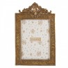 Zlatý antik fotorámeček s květy a ornamenty - 17*2*26 cm / 13*18 cm