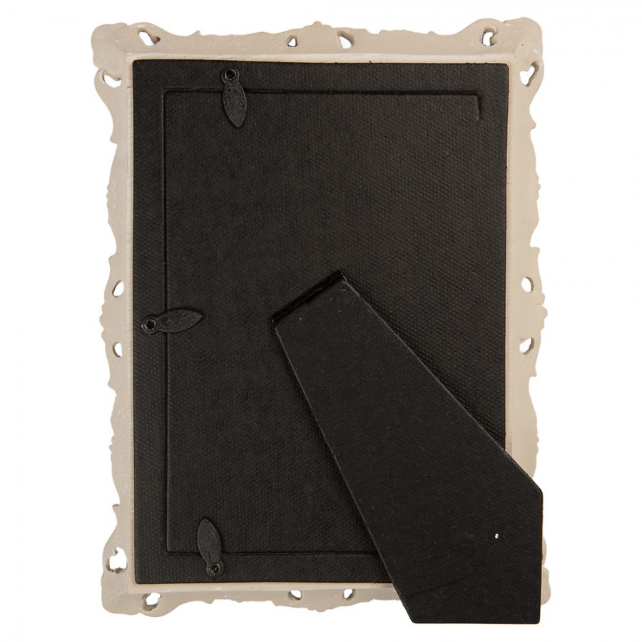 Modrý pastelový fotorámeček s béžovým zdobením - 16*3*21 cm / 10*15 cm