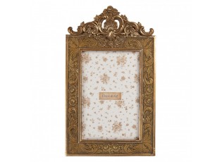 Zlatý antik fotorámeček s květy a ornamenty - 14*2*24 cm / 10*15 cm