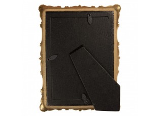 Zelený pastelový fotorámeček se zlatým zdobením - 15*2*21 cm / 10*15 cm