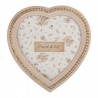 Béžovo-zlatý fotorámeček srdce s perličkami - 15*2*16 cm / 13*13 cm