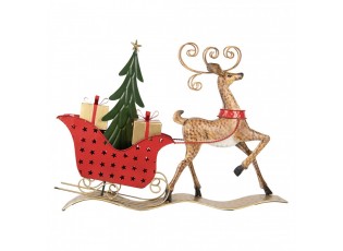 Christmas Decoration Figurine Deer 68x11x50 Cm Brown Metal - 68.0 cm