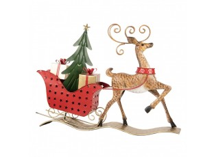 Christmas Decoration Figurine Deer 68x11x50 Cm Brown Metal - 68.0 cm