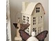 Béžový antik kovový svícen domek Vintage House - 14*14*26 cm Clayre & Eef