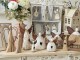 Béžový antik kovový svícen domek Vintage House - 14*14*26 cm Clayre & Eef