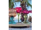 Růžovo-zelený skleněný svícen květina Colorful Garden - Ø 14*11 cm Clayre & Eef