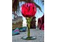 Růžový skleněný svícen květina Colorful Garden - Ø 8*18 cm Clayre & Eef