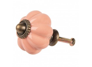 Růžová keramická úchytka Candela - Ø 4 cm