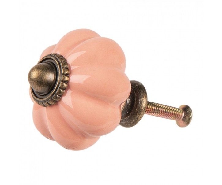 Růžová keramická úchytka Candela - Ø 4 cm Clayre & Eef