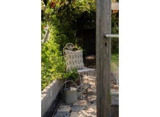 Bílá antik kovová zahradní židle se včelkou French - 47*47*91 cm