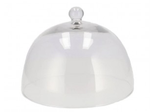 Skleněný transparentní poklop bez podnosu - Ø 23*17 cm
