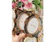 Černo - zlatý fotorámeček s květinovými ornamenty - 9*2*12 cm / 6*9 cm Clayre & Eef