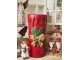 Vínová vánoční svíčka se zlatou mašlí Led Candle - 17*18*44 cm / 3*AA Clayre & Eef